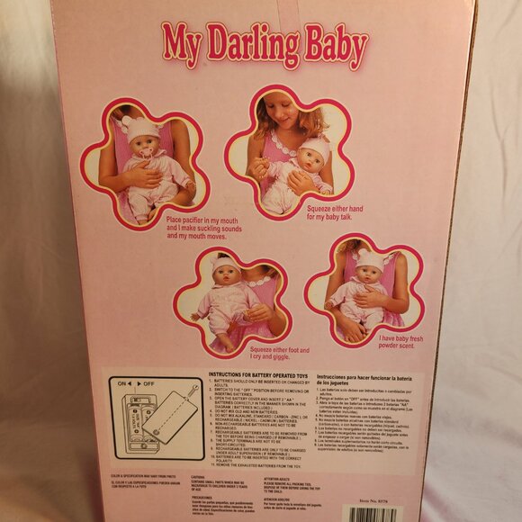 My Darling Baby 2010 Unopened in Original Box Doll Pacifier Pink Berry READDESC - Picture 10 of 13